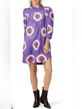 SEA NEW YORK purple tie-dye tunic dress 0